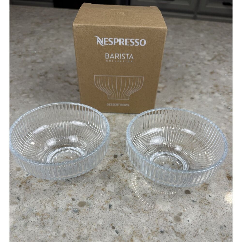 Nespresso Barista Collection Affogato Dessert Bowls - Set of 2 NEW IN BOX